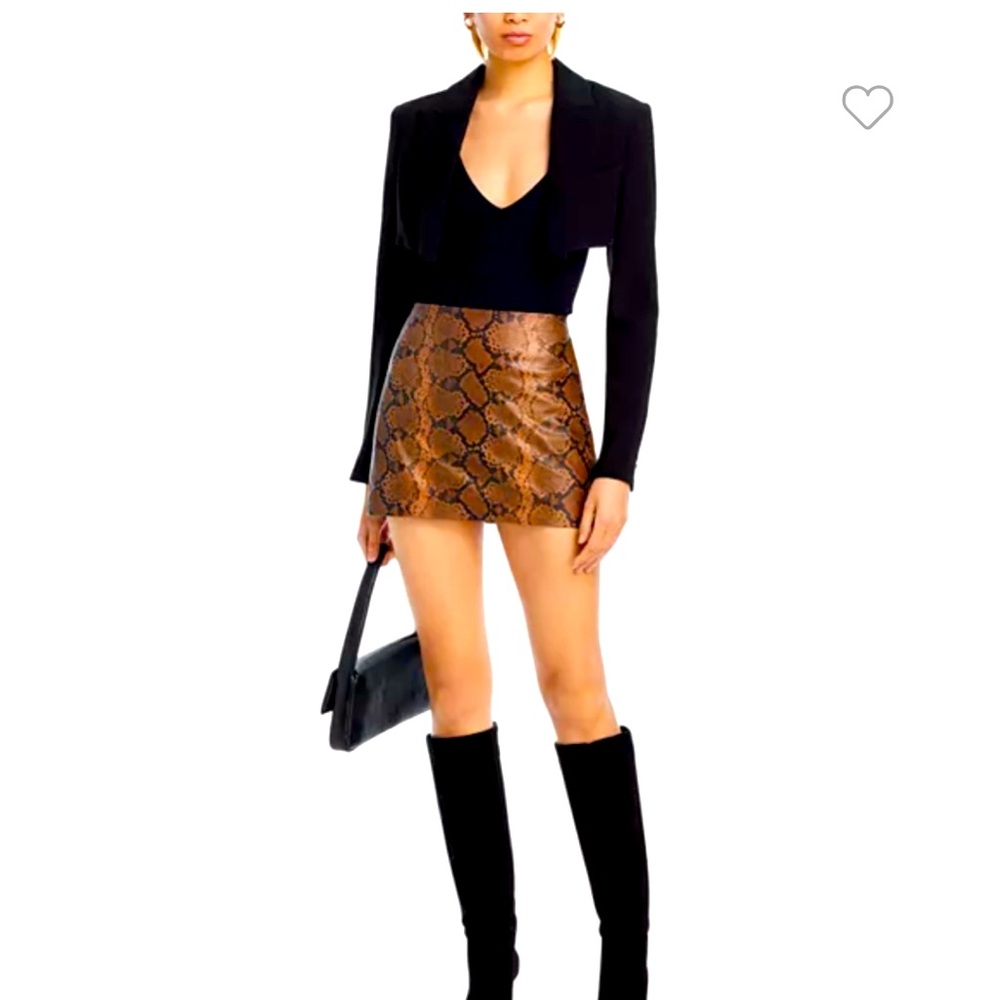 NWT Alice + Olivia Faux Leather Snake Skin Skirt - Size 2